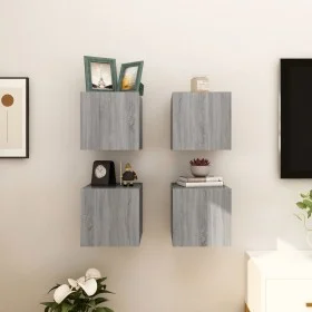 Muebles para TV de pared 4 uds gris Sonoma 30,5x30x30 cm de vidaXL, Muebles TV - Ref: Foro24-815140, Precio: 86,94 €, Descuen...