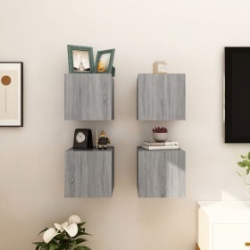 Wall TV cabinets 4 pcs Sonoma gray 30.5x30x30 cm by vidaXL, TV Furniture - Ref: Foro24-815140, Price: 88,03 €, Discount: %