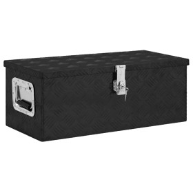 Caja de almacenaje de aluminio negro 70x31x27 cm