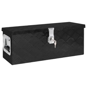 Aufbewahrungsbox aus schwarzem Aluminium, 60 x 23,5 x 23 cm von vidaXL, Werkzeugkästen - Ref: Foro24-152249, Preis: 106,04 €,...