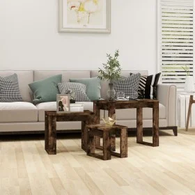 Stackable tables 3 pieces smoked oak plywood by vidaXL, Side tables - Ref: Foro24-815222, Price: 38,51 €, Discount: %