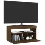 Mueble de TV con luces LED roble marrón 75x35x40 cm de vidaXL, Muebles TV - Ref: Foro24-815127, Precio: 51,01 €, Descuento: %