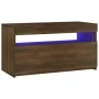 Mueble de TV con luces LED roble marrón 75x35x40 cm de vidaXL, Muebles TV - Ref: Foro24-815127, Precio: 51,01 €, Descuento: %