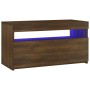 TV cabinet with LED lights brown oak 75x35x40 cm by vidaXL, TV Furniture - Ref: Foro24-815127, Price: 51,84 €, Discount: %