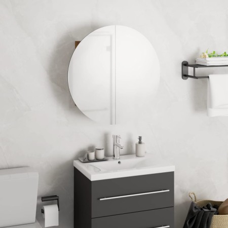 Bathroom cabinet with round mirror and LED oak 40x40x17.5 cm by vidaXL, bathroom vanities - Ref: Foro24-345582, Price: 158,75...