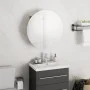 Armario de baño con espejo redondo y LED roble 40x40x17,5 cm de vidaXL, Tocadores de baño - Ref: Foro24-345582, Precio: 154,8...