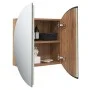 Armario de baño con espejo redondo y LED roble 40x40x17,5 cm de vidaXL, Tocadores de baño - Ref: Foro24-345582, Precio: 154,8...