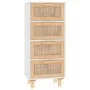 White sideboard solid pine wood and natural rattan 40x30x90 cm by vidaXL, Sideboards - Ref: Foro24-345642, Price: 153,94 €, D...