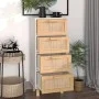 White sideboard solid pine wood and natural rattan 40x30x90 cm by vidaXL, Sideboards - Ref: Foro24-345642, Price: 153,94 €, D...