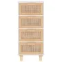 White sideboard solid pine wood and natural rattan 40x30x90 cm by vidaXL, Sideboards - Ref: Foro24-345642, Price: 153,94 €, D...