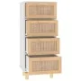 White sideboard solid pine wood and natural rattan 40x30x90 cm by vidaXL, Sideboards - Ref: Foro24-345642, Price: 153,94 €, D...