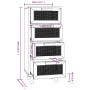 White sideboard solid pine wood and natural rattan 40x30x90 cm by vidaXL, Sideboards - Ref: Foro24-345642, Price: 156,86 €, D...