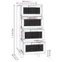 White sideboard solid pine wood and natural rattan 40x30x90 cm by vidaXL, Sideboards - Ref: Foro24-345642, Price: 153,94 €, D...