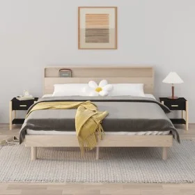 Nachttische 2 Stück schwarzes Sperrholz 42x38x45 cm von vidaXL, Nachttische - Ref: Foro24-345657, Preis: 64,28 €, Rabatt: %