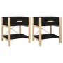 Mesitas de noche 2 uds madera contrachapada negro 42x38x45 cm de vidaXL, Mesitas de noche - Ref: Foro24-345657, Precio: 64,28...
