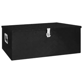 Schwarze Aufbewahrungsbox aus Aluminium, 100 x 55 x 37 cm von vidaXL, Werkzeugkästen - Ref: Foro24-152257, Preis: 264,19 €, R...