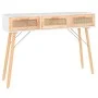 Mesa consola madera pino maciza ratán natural 105x30x75 cm de vidaXL, Mesas auxiliares - Ref: Foro24-345627, Precio: 140,48 €...