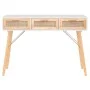 Solid pine wood and natural rattan console table, 105x30x75 cm by vidaXL, Side tables - Ref: Foro24-345627, Price: 137,50 €, ...
