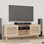 Mueble para TV madera maciza pino y ratán natural 105x30x40 cm de vidaXL, Muebles TV - Ref: Foro24-345617, Precio: 127,91 €, ...