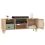 TV cabinet solid pine wood and natural rattan 105x30x40 cm by vidaXL, TV Furniture - Ref: Foro24-345617, Price: 117,09 €, Dis...