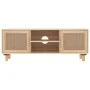 TV cabinet solid pine wood and natural rattan 105x30x40 cm by vidaXL, TV Furniture - Ref: Foro24-345617, Price: 117,09 €, Dis...