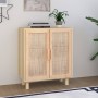 Brown sideboard solid pine wood and natural rattan 60x30x70 cm by vidaXL, Sideboards - Ref: Foro24-345632, Price: 115,31 €, D...