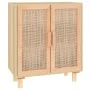 Brown sideboard solid pine wood and natural rattan 60x30x70 cm by vidaXL, Sideboards - Ref: Foro24-345632, Price: 109,55 €, D...