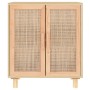 Brown sideboard solid pine wood and natural rattan 60x30x70 cm by vidaXL, Sideboards - Ref: Foro24-345632, Price: 115,31 €, D...