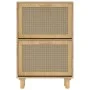 Schuhregal aus braunem Sperrholz, natürliches Rattan, 52 x 25 x 80 cm von vidaXL, Schuhregale und Schuhorganisatoren - Ref: F...