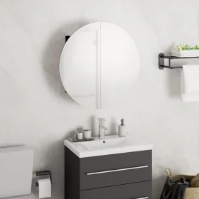 Armario de baño con espejo redondo y LED negro 40x40x17,5 cm de vidaXL, Tocadores de baño - Ref: Foro24-345580, Precio: 107,9...