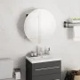 Armario de baño con espejo redondo y LED negro 40x40x17,5 cm de vidaXL, Tocadores de baño - Ref: Foro24-345580, Precio: 107,9...