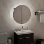 Armario de baño con espejo redondo y LED negro 40x40x17,5 cm de vidaXL, Tocadores de baño - Ref: Foro24-345580, Precio: 107,9...