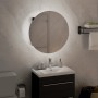 Badezimmerschrank mit rundem Spiegel und LED schwarz 40x40x17,5 cm von vidaXL, Badezimmerwaschtische - Ref: Foro24-345580, Pr...