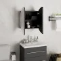Armario de baño con espejo redondo y LED negro 40x40x17,5 cm de vidaXL, Tocadores de baño - Ref: Foro24-345580, Precio: 107,9...