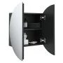 Armario de baño con espejo redondo y LED negro 40x40x17,5 cm de vidaXL, Tocadores de baño - Ref: Foro24-345580, Precio: 107,9...
