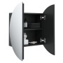 Badezimmerschrank mit rundem Spiegel und LED schwarz 40x40x17,5 cm von vidaXL, Badezimmerwaschtische - Ref: Foro24-345580, Pr...