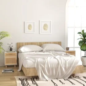 Bedside tables 2 pcs solid wood white pine natural rattan by vidaXL, Nightstands - Ref: Foro24-345607, Price: 127,03 €, Disco...