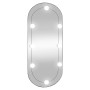 Oval wall mirror with glass LED lights 35x80 cm by vidaXL, Mirrors - Ref: Foro24-3189162, Price: 44,26 €, Discount: %