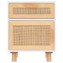 Nachttische 2 Stück Massivholz Weißkiefer Natur Rattan von vidaXL, Nachttische - Ref: Foro24-345607, Preis: 141,86 €, Rabatt: %