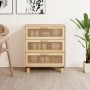 Brown sideboard solid pine wood and natural rattan 60x30x70 cm by vidaXL, Sideboards - Ref: Foro24-345635, Price: 151,92 €, D...