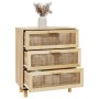 Brown sideboard solid pine wood and natural rattan 60x30x70 cm by vidaXL, Sideboards - Ref: Foro24-345635, Price: 151,92 €, D...
