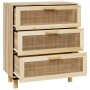 Brown sideboard solid pine wood and natural rattan 60x30x70 cm by vidaXL, Sideboards - Ref: Foro24-345635, Price: 151,92 €, D...
