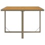 Mesa de jardín ratán sintético madera acacia beige 109x107x74cm