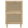 Schuhregal aus weißem Sperrholz, natürliches Rattan, 52 x 25 x 80 cm von vidaXL, Schuhregale und Schuhorganisatoren - Ref: Fo...