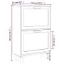 Schuhregal aus weißem Sperrholz, natürliches Rattan, 52 x 25 x 80 cm von vidaXL, Schuhregale und Schuhorganisatoren - Ref: Fo...