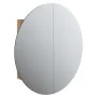 Armario de baño con espejo redondo y LED roble 54x54x17,5 cm de vidaXL, Tocadores de baño - Ref: Foro24-345590, Precio: 193,8...