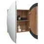 Armario de baño con espejo redondo y LED roble 54x54x17,5 cm de vidaXL, Tocadores de baño - Ref: Foro24-345590, Precio: 193,8...