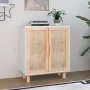 Weißes Sideboard aus massivem Kiefernholz und natürlichem Rattan, 60 x 30 x 70 cm von vidaXL, Sideboards - Ref: Foro24-345630...