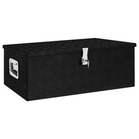 Schwarze Aufbewahrungsbox aus Aluminium, 90 x 47 x 33,5 cm von vidaXL, Werkzeugkästen - Ref: Foro24-152255, Preis: 193,64 €, ...