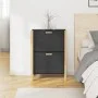 Schwarzer Schuhschrank aus Sperrholz, 57,5 x 33 x 80 cm von vidaXL, Schuhregale und Schuhorganisatoren - Ref: Foro24-345685, ...